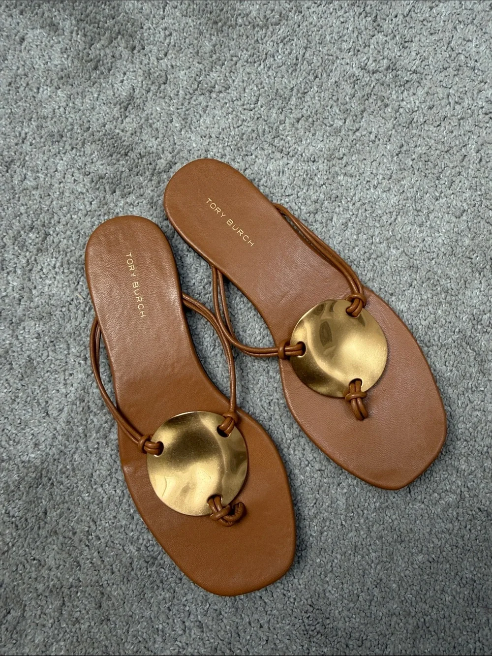 Tory Burch Patos Leather Thong Sandal Size 6